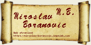 Miroslav Boranović vizit kartica